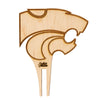Kansas State Wildcat Head Natural Wood Plant Stake