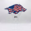 Arkansas American Flag Razorback Garden Sign